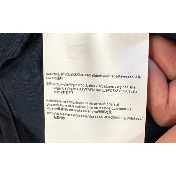 BOSS Hugo Boss Navy Virgin Wool Pants Men’s Size 38R Blue Check Classic Cuffed - Picture 12 of 14